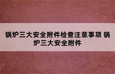 锅炉三大安全附件检查注意事项 锅炉三大安全附件